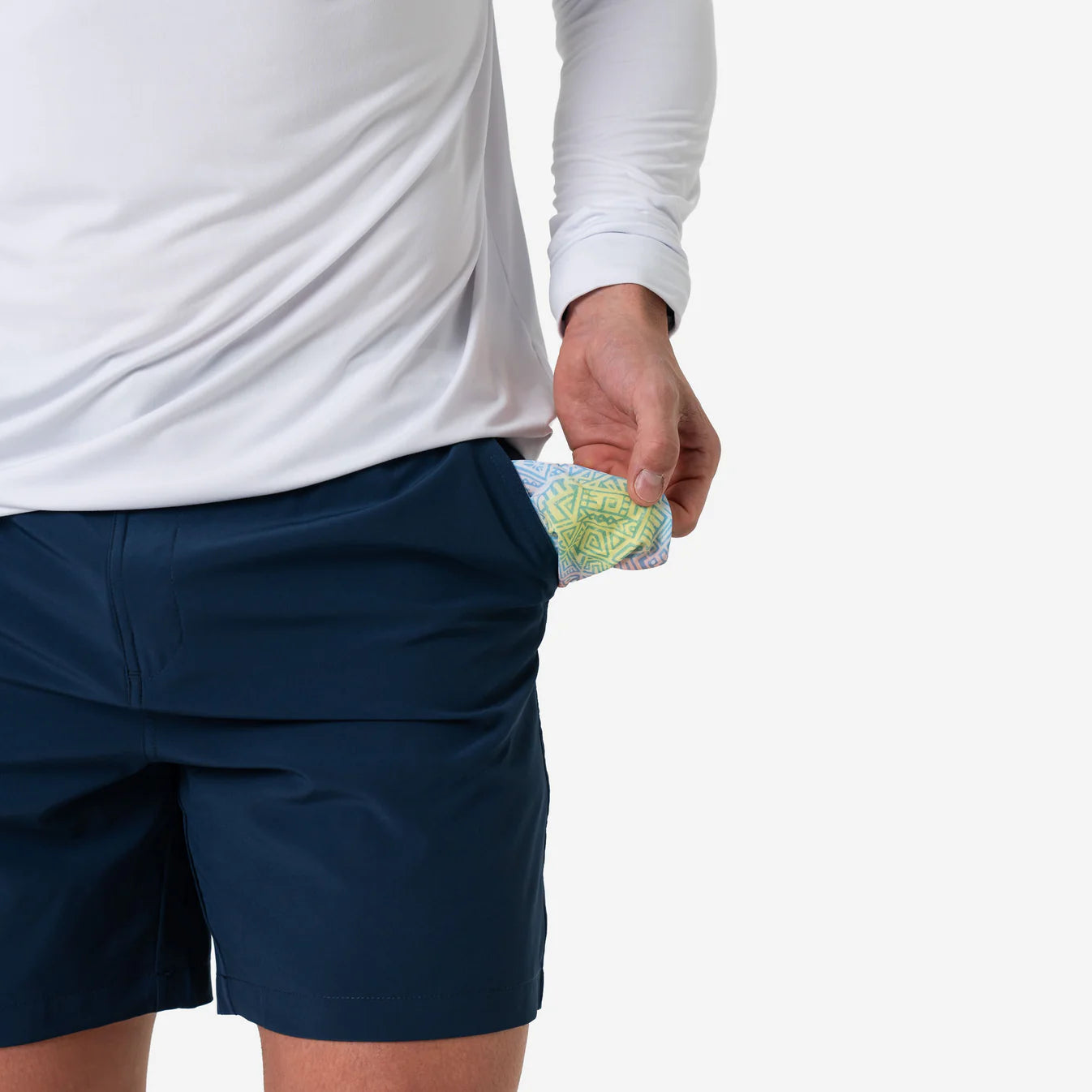 Deep Water Navy 7” Everyday Burlebo Shorts With Myan Pocket Tx ES-DWN-MP