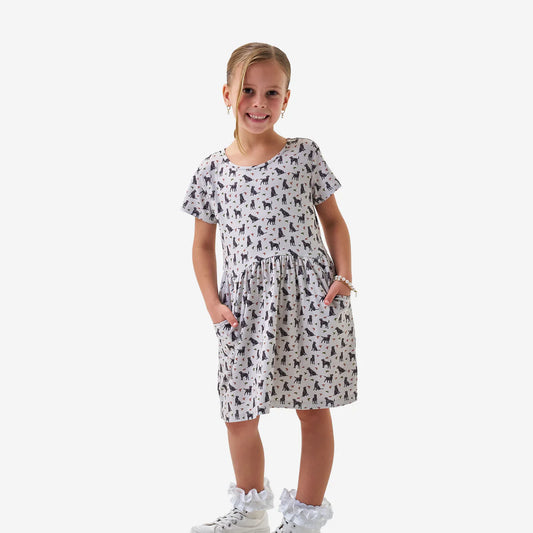 Youth Moxie Dress - Ducks and Dogs Fl