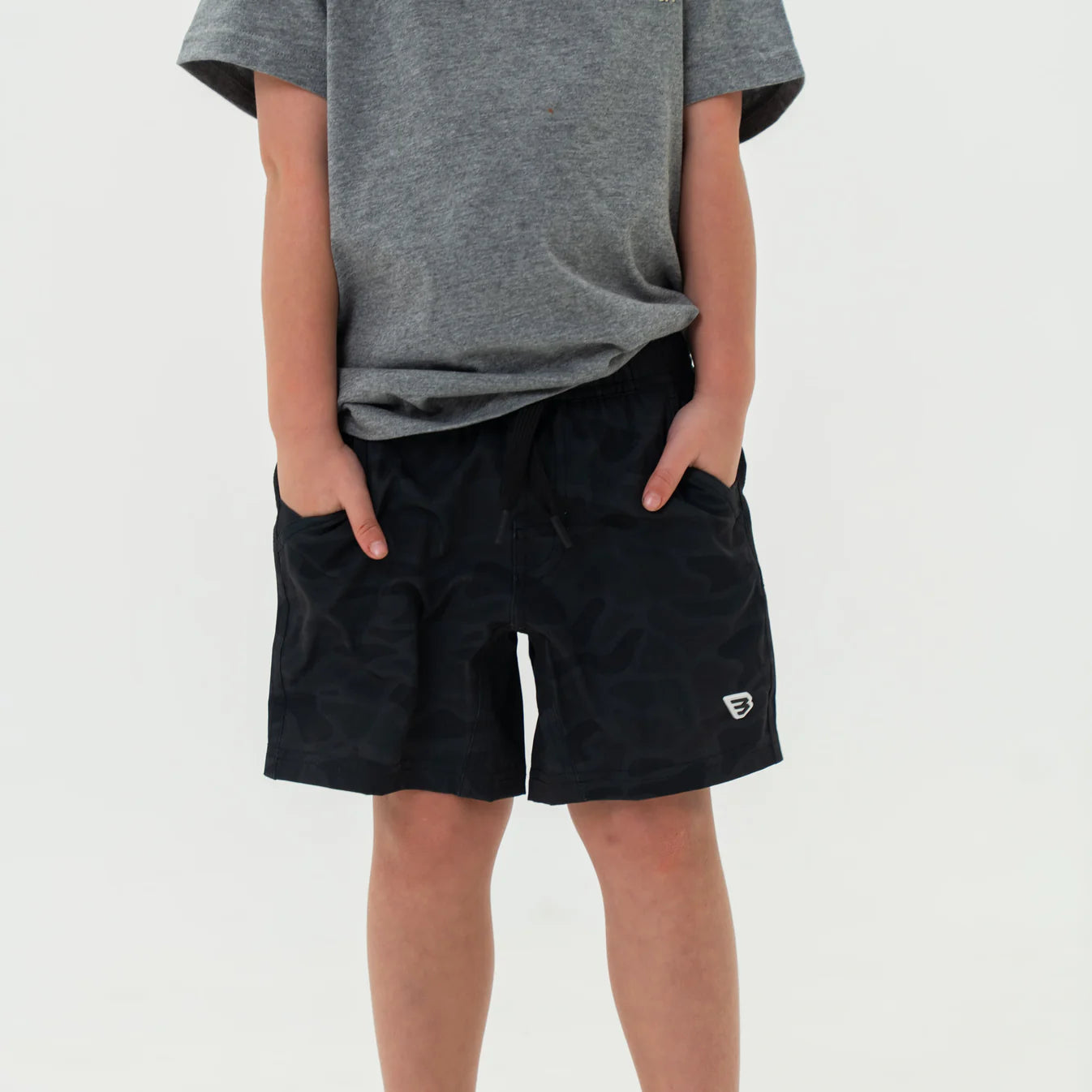 Black Camo Youth Athletic Shorts Burlebo Fl Y-AS-BLKC
