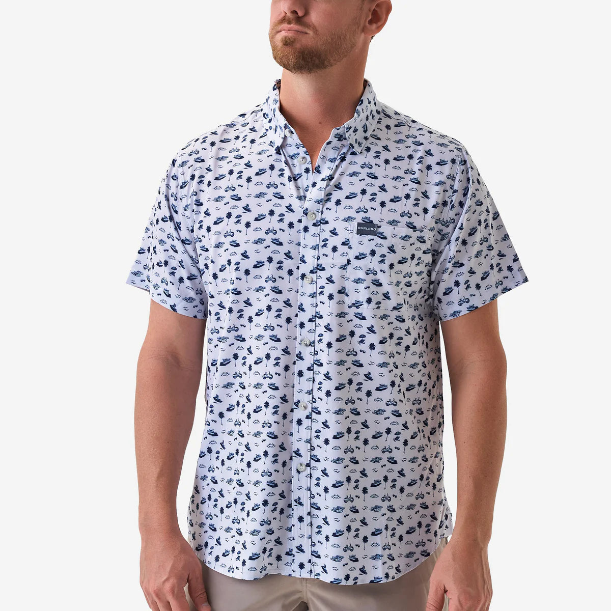 On The Water Performance Button Up Burlebo Fl