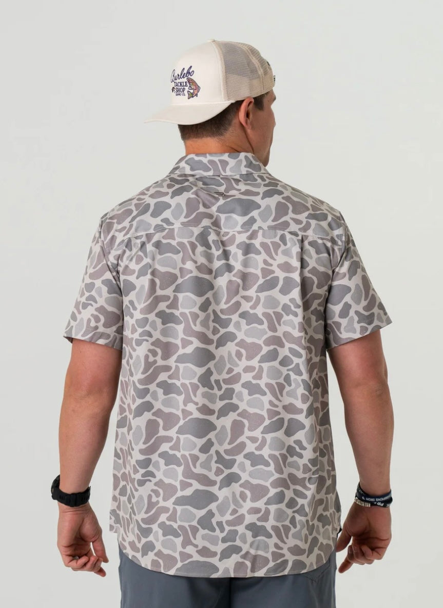 Classic Deer Camo Performance Button Up Shirt Burlebo