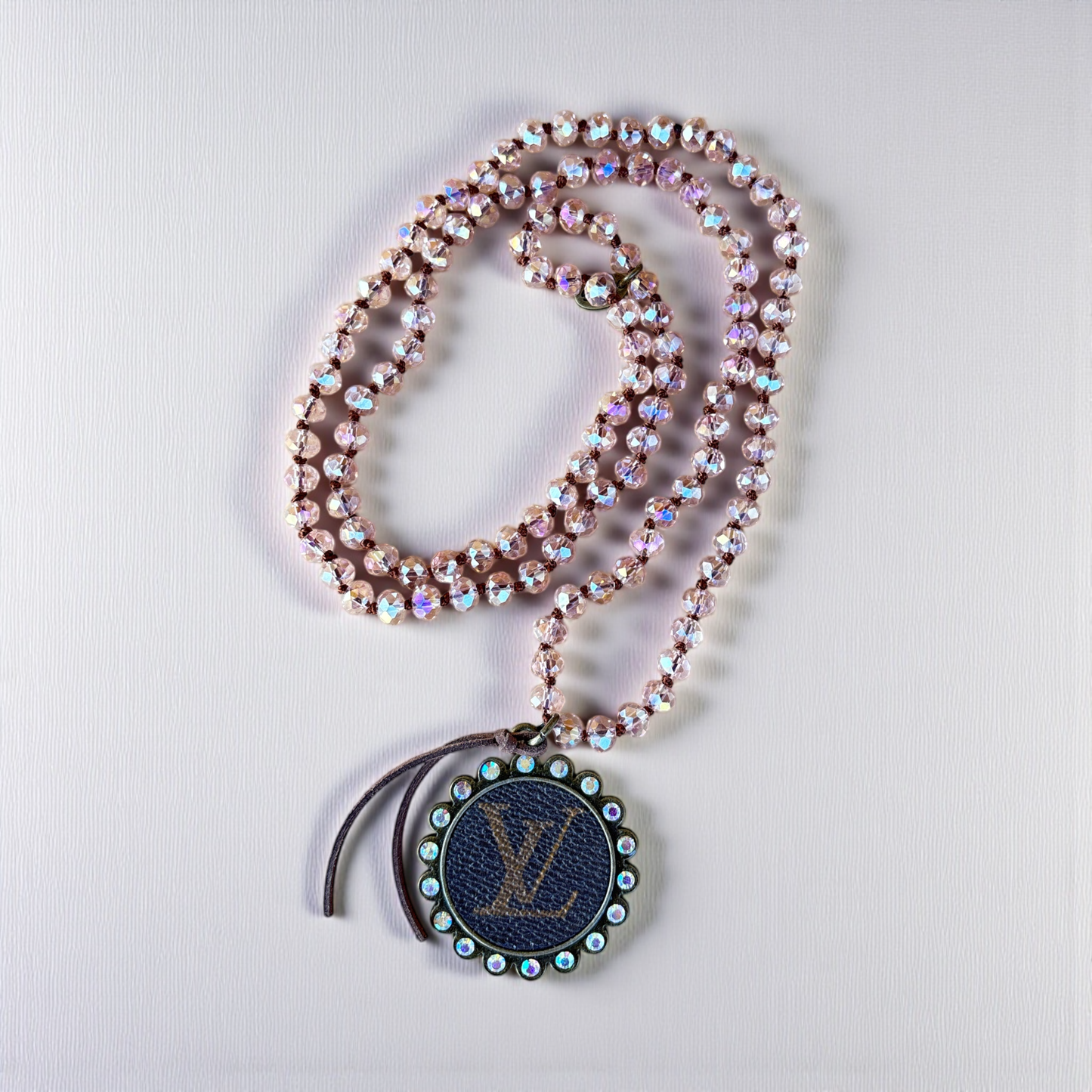 Pink Lemonade Upcycled LV Necklace Junk Gypsy