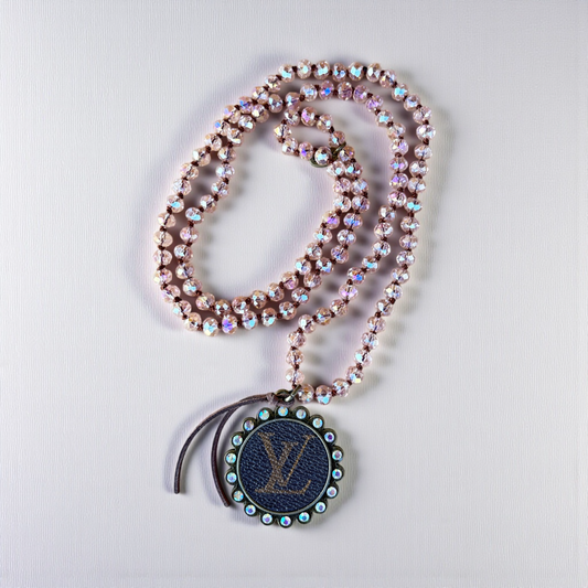 Pink Lemonade Upcycled LV Necklace Junk Gypsy