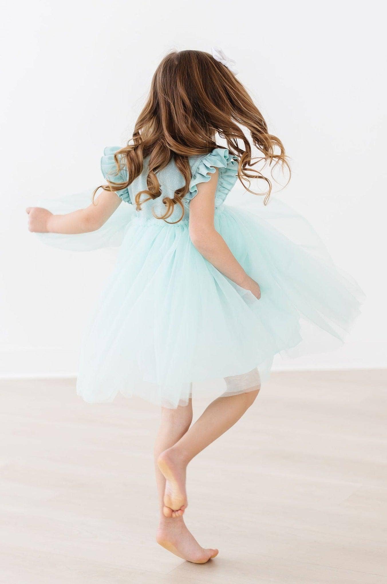 Sage Shimmer Tutu Dress: Mila