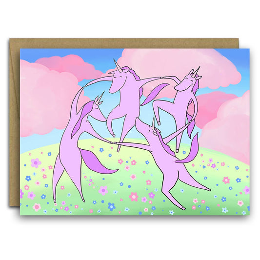 Dancing Unicorn Greeting Card / Unicorn Card / Unicorns