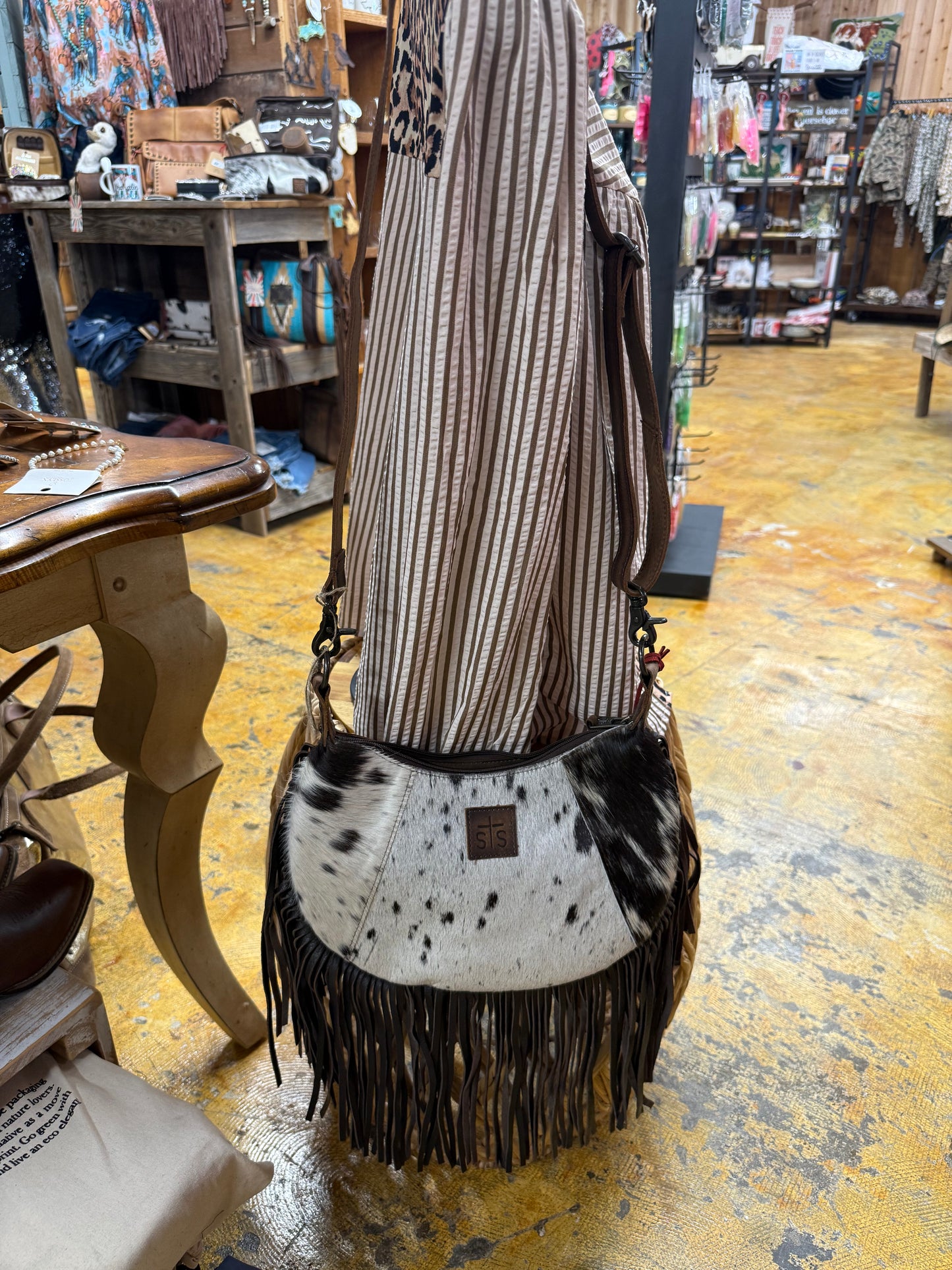 Cowhide Nelly Fringe Crossbody Purse STS Ranchwear 35942