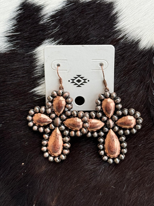 Copper Cross Earrings