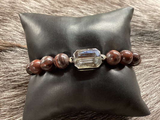 Brown bead/stone bracelet