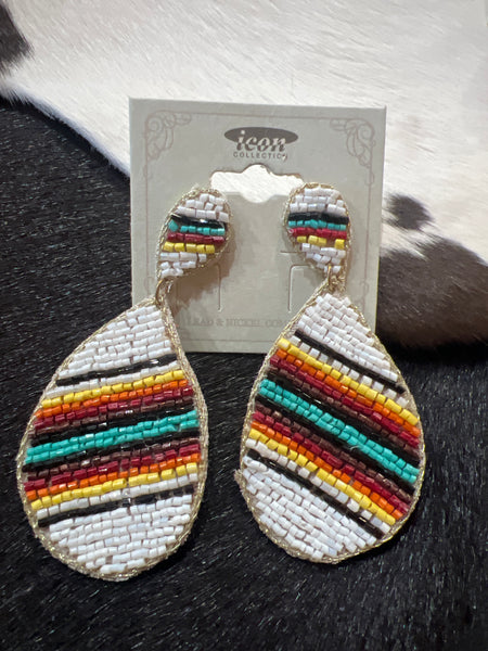 Serape Seed Bead Earrings