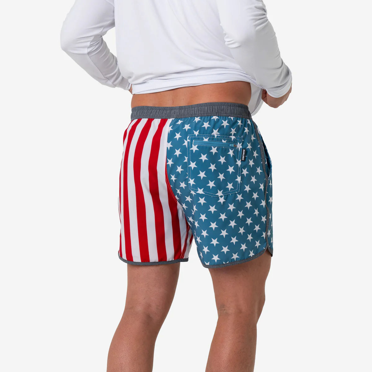 Throwback USA American Flag Burlebo Swim Trunks Tx/Fl
