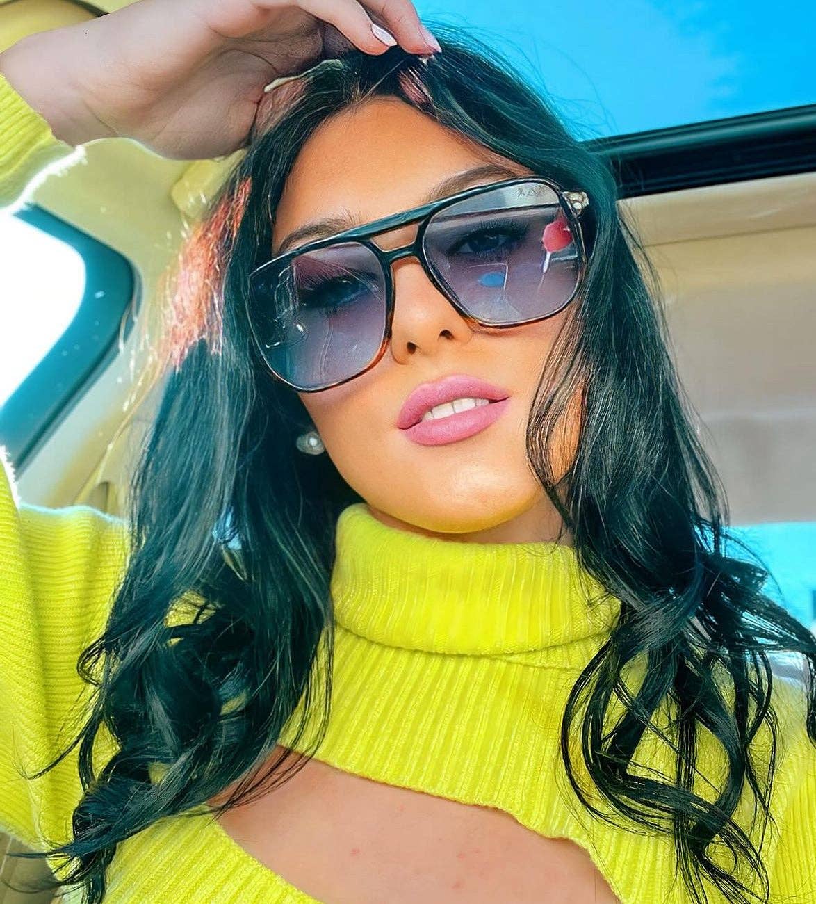 Skye - Unisex Oversized Aviator: Amber Fl/Tx Dax
