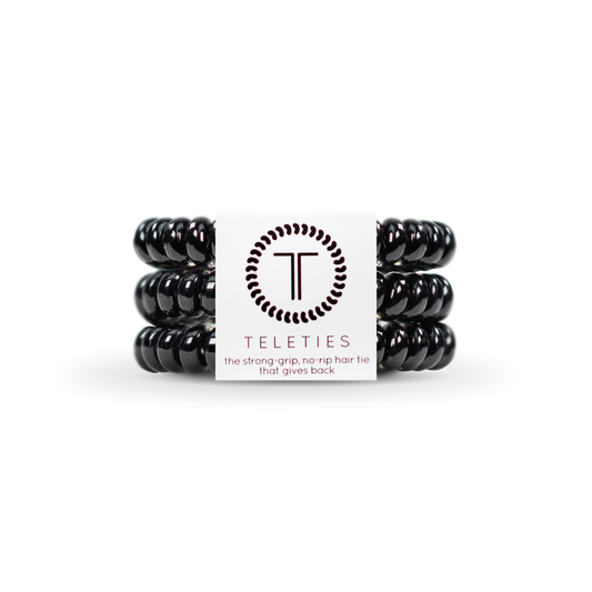 Spiral Hair Coils | Small | Jet Black Hair Ties Teleties