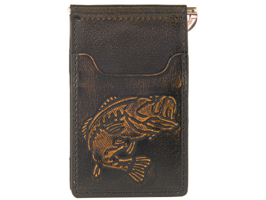 Bass Burnished Leather Zep Front Pocket Clip Wallet