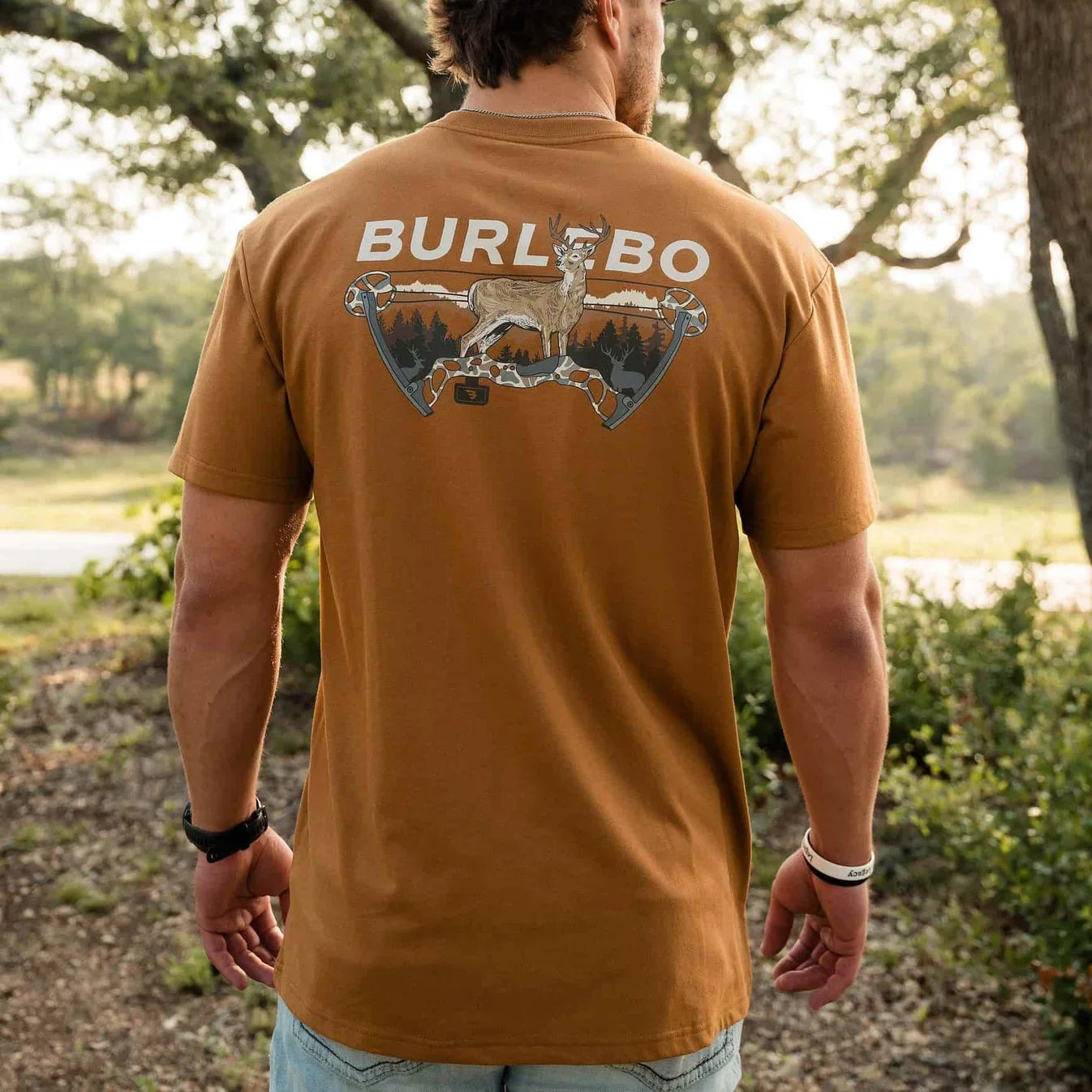 Bow Hunter Light Brown Burlebo Short Sleeve T Shirt SST-BOWH-LB Tx
