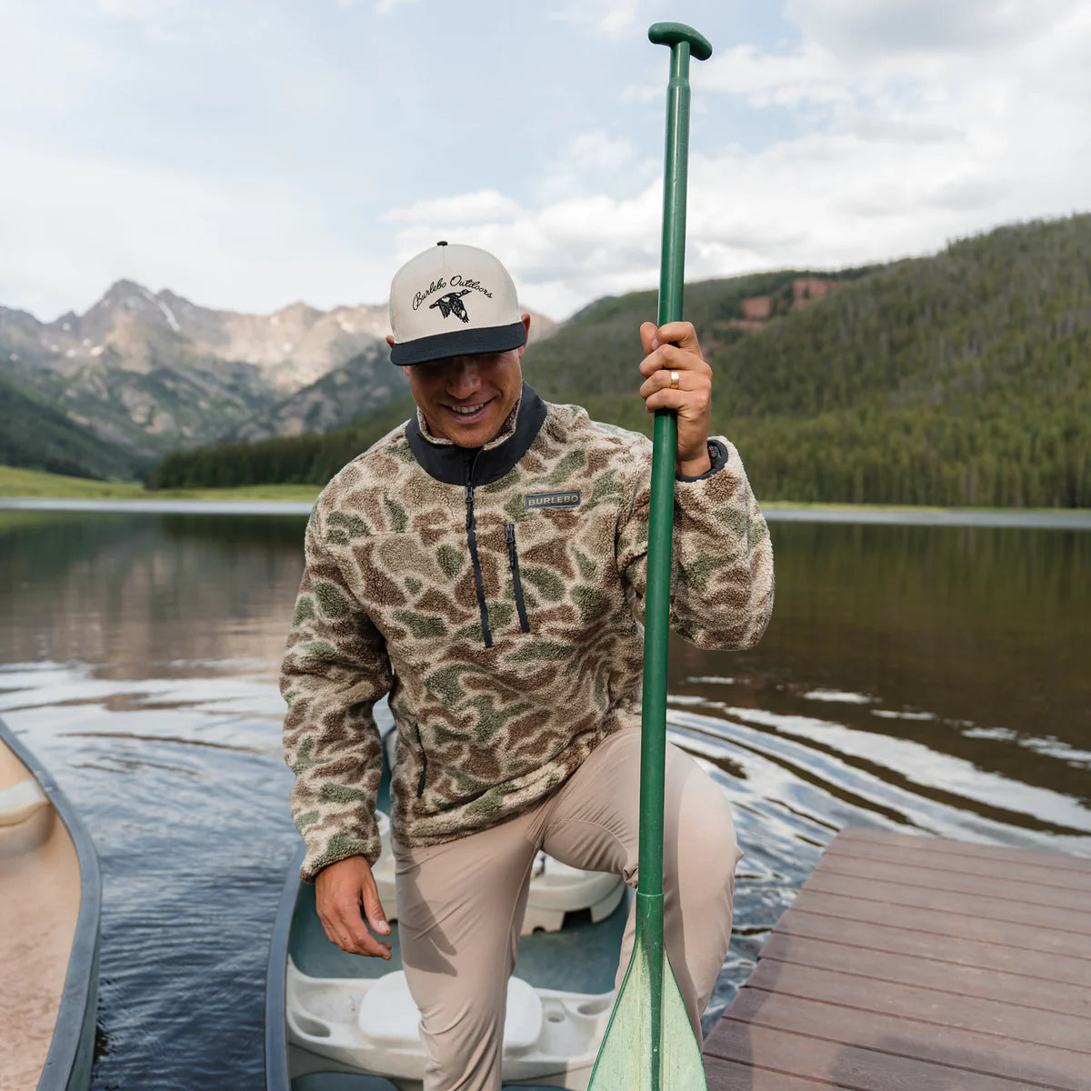 Alpine Camo Quarter Zip Sherpa Burlebo Tx