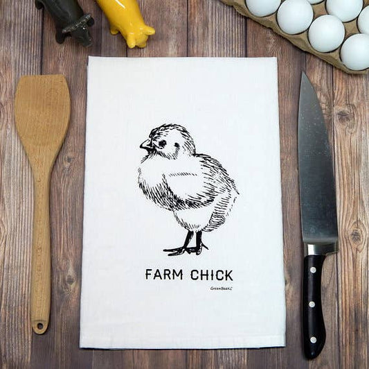 Farm Kicthen Towel | Tea Towels | Chicken Dish Towels: Black Green Bee