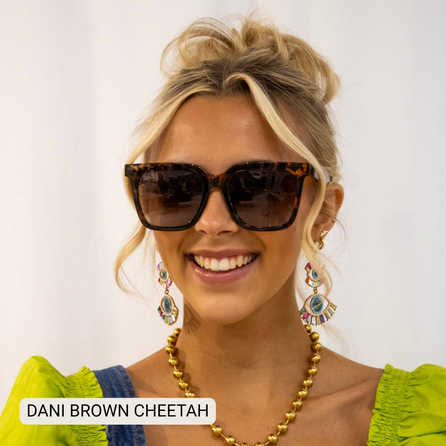 Dani- Women’s Square Sunglasses – Oversized : Brown Cheetah Tx Dax