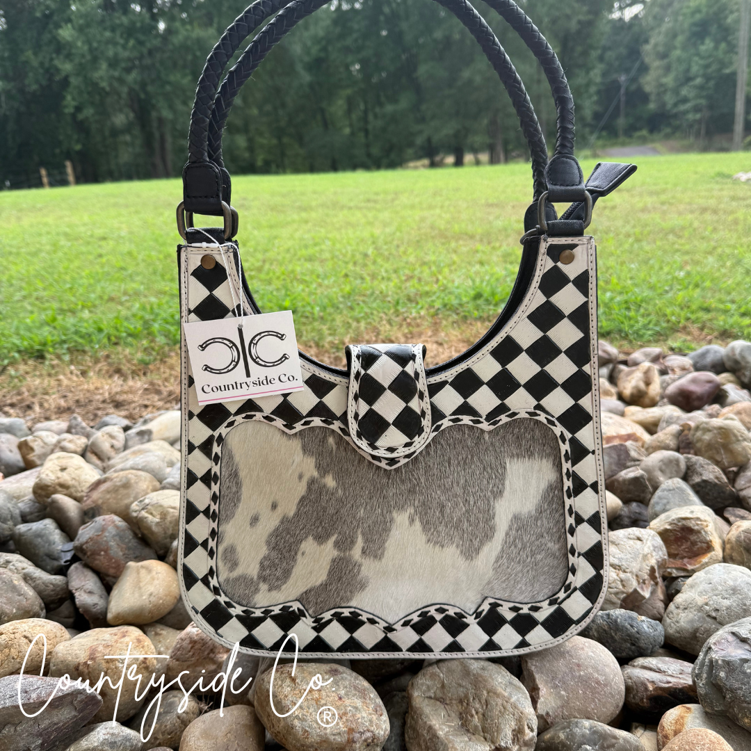 Ranch Glam Tooled Leather Purse Texas Western Cowhide