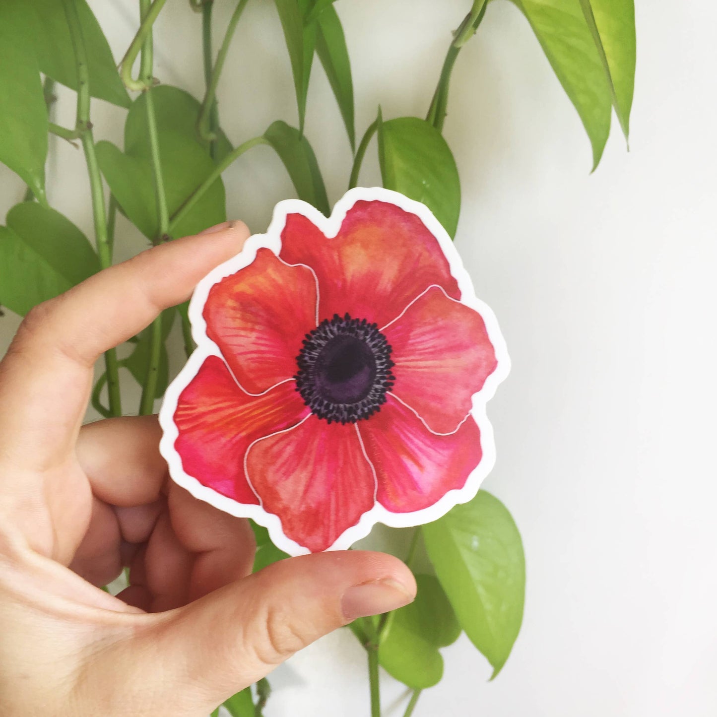 Poppy sticker 3 inch / Vinyl Flower Sticker / Flowers /
