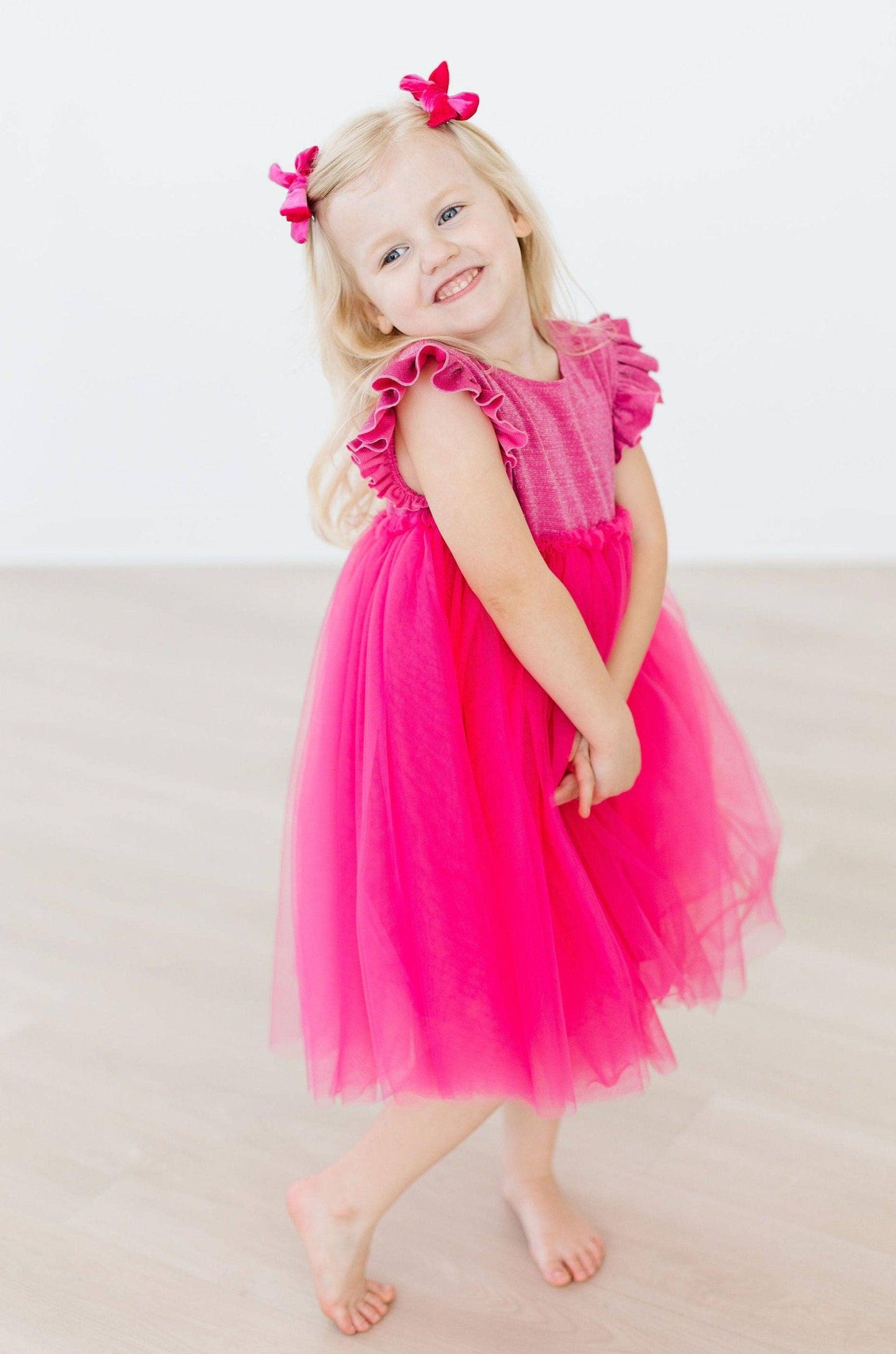 Hot Pink Shimmer Tutu Dress: Mila