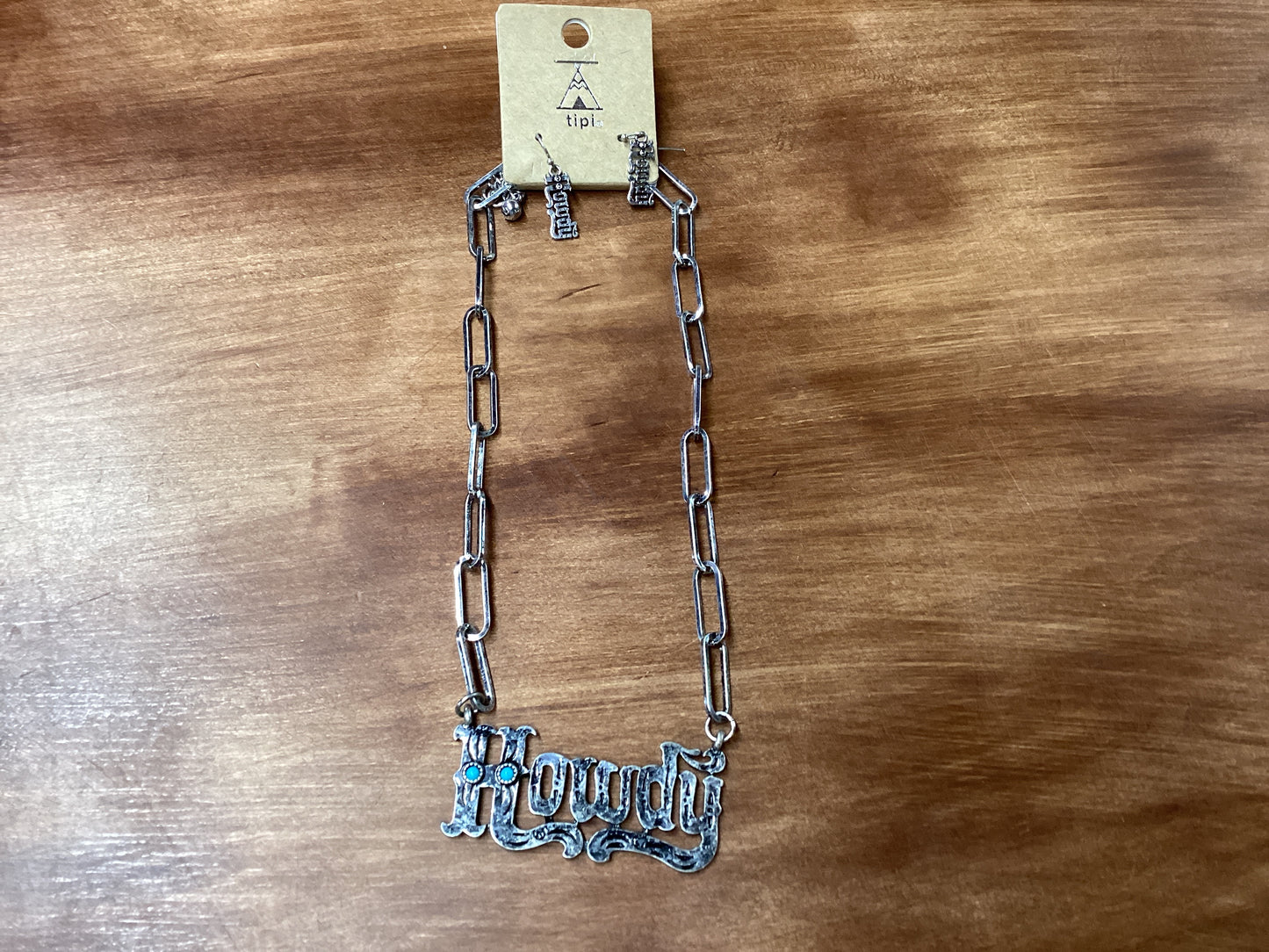 Silver howdy on chain