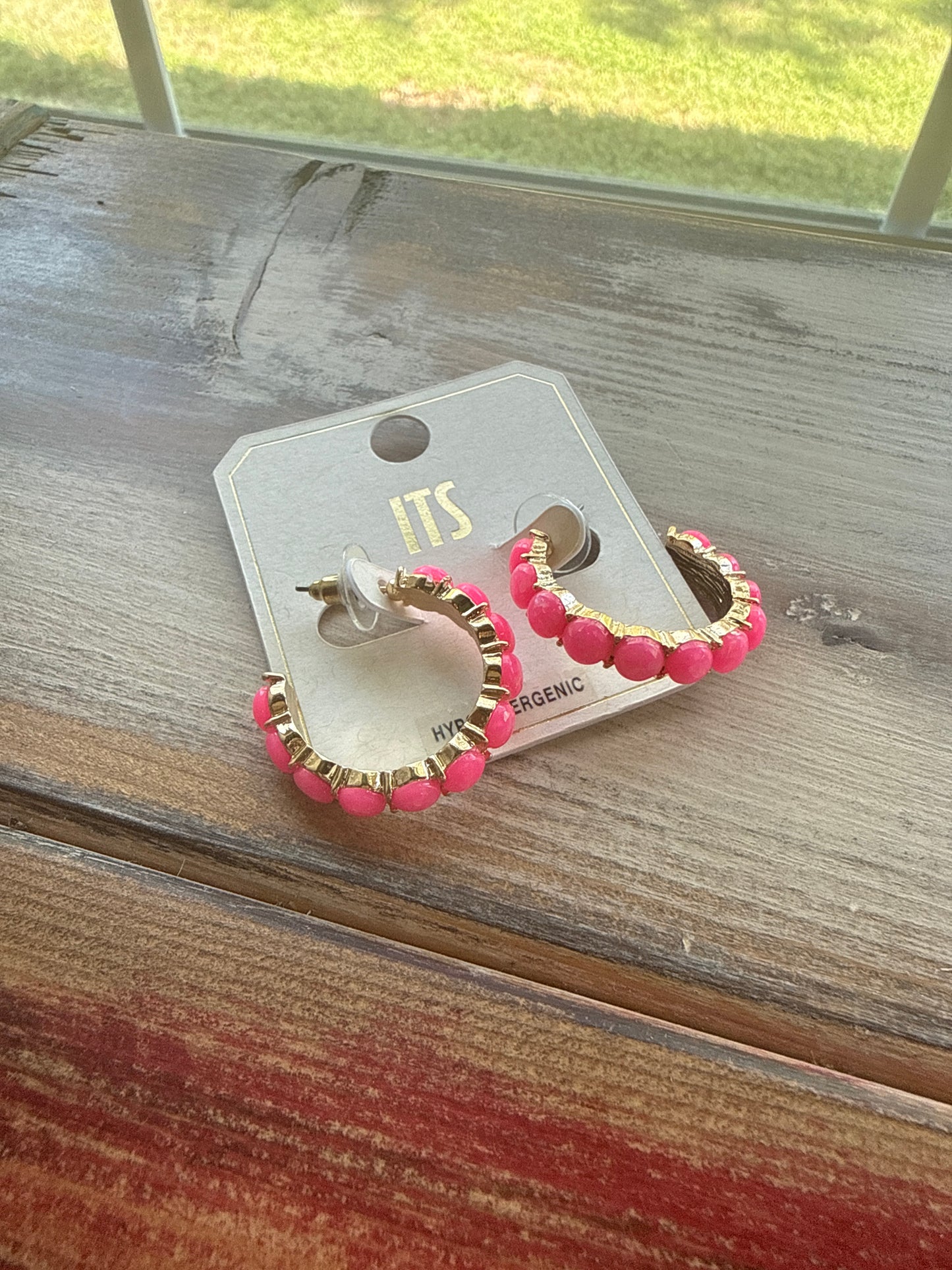 Neon ITS Gold Tone Hoops