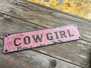 Cowgirl Metal Sign T-Moo