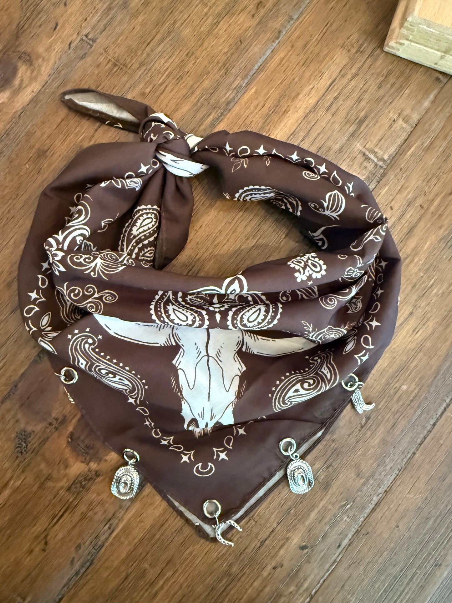 Western Bandana Scarf with Charms