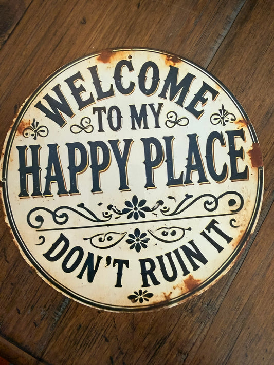 Round Funny Metal Signs