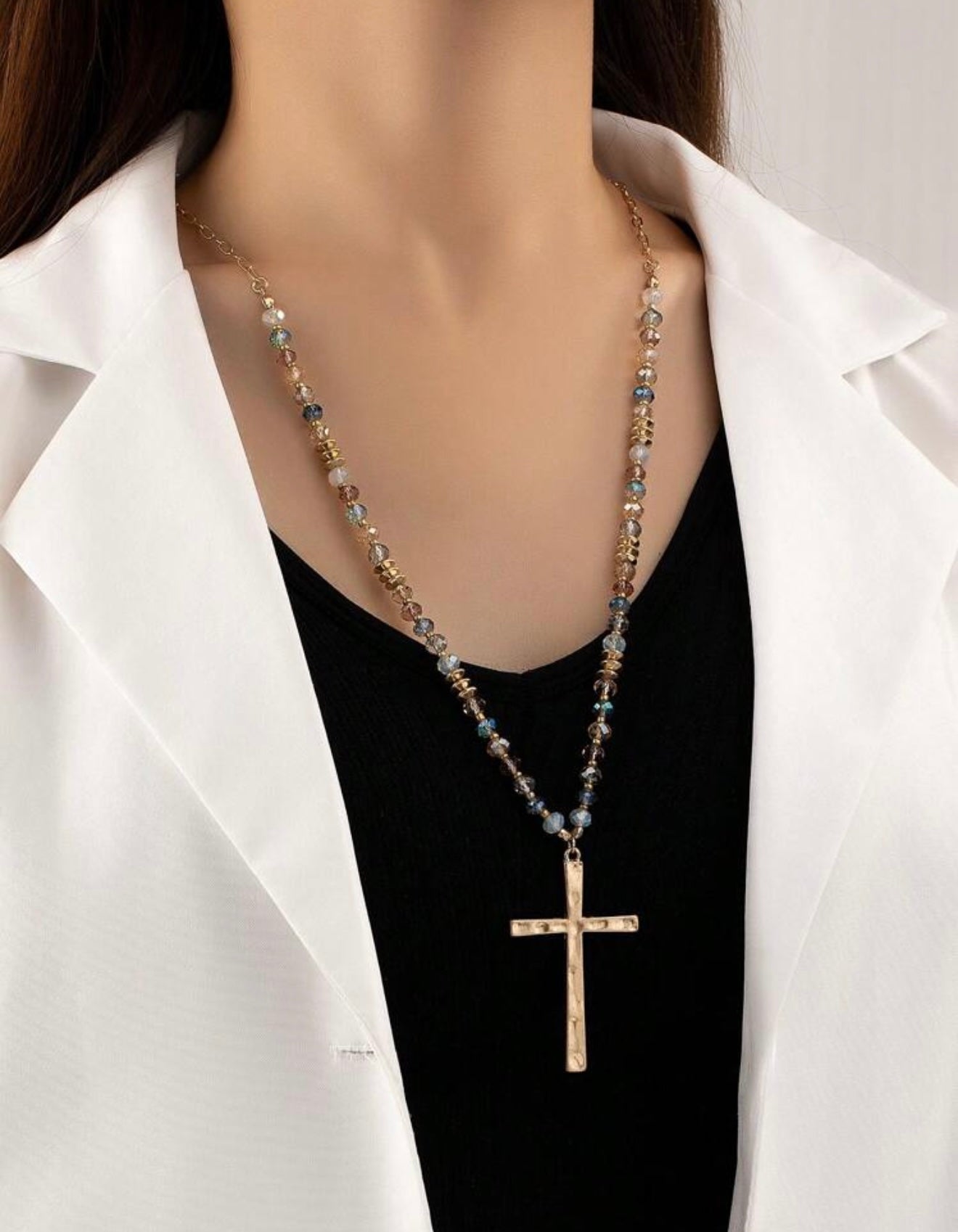 Beaded Cross Necklace