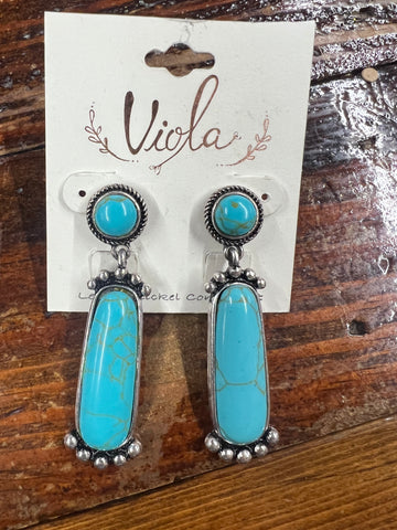 Turquoise Silver Drop Earrings