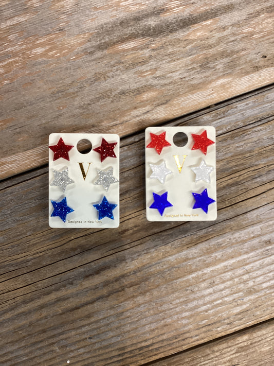 3 set star earrings