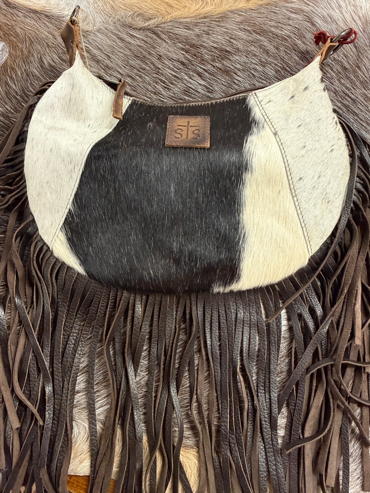 Cowhide Nelly Fringe Crossbody Purse STS Ranchwear 35942