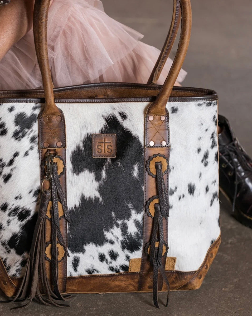 Guadalupe Cowhide Palomino Tote Bag STS Ranchwear STS35746
