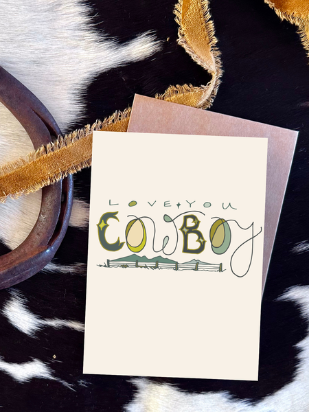 Love You Cowboy Card, Anniversary Western Card Tirzah