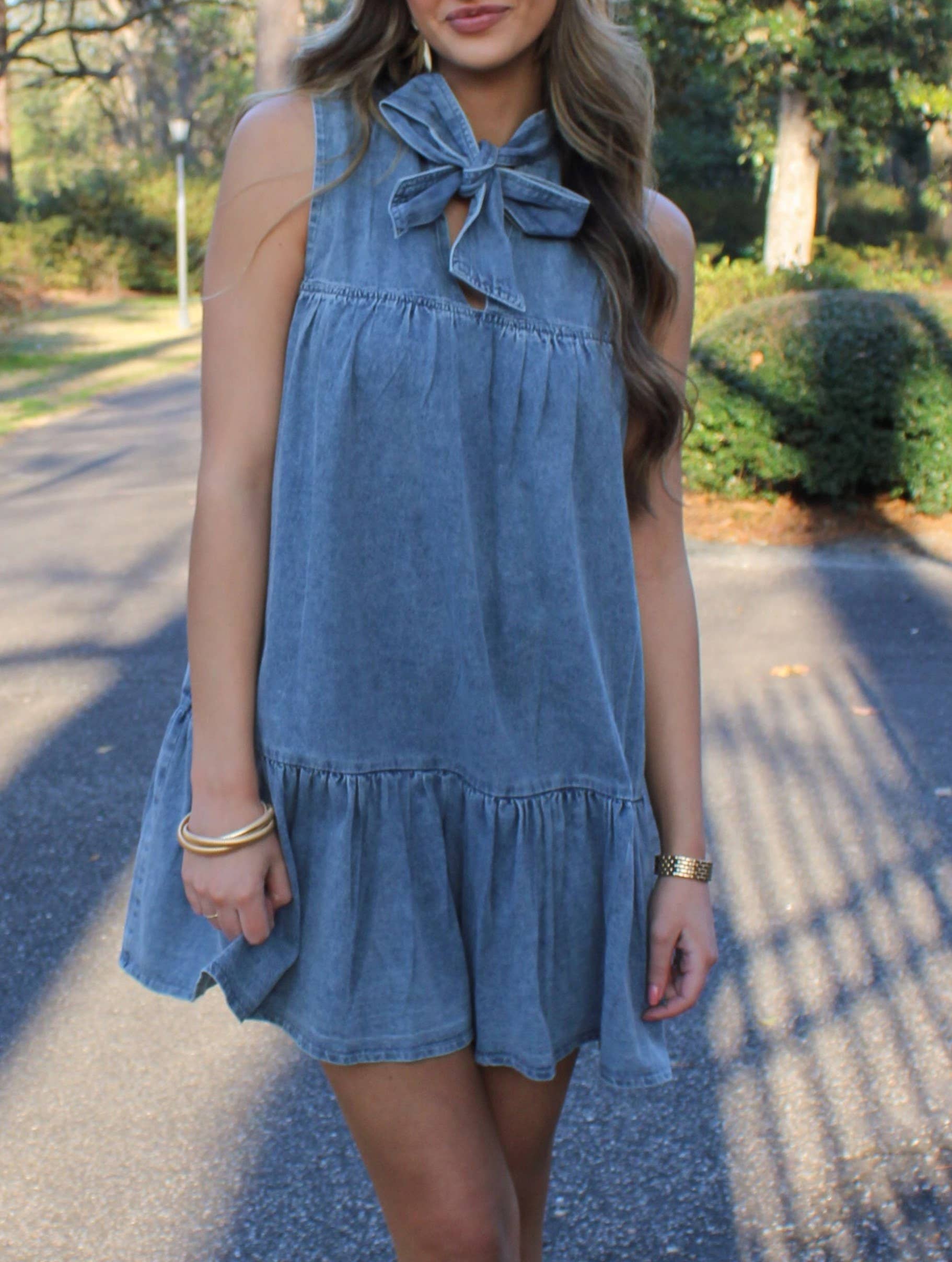 loose jean dress Denim Dress: Single-breasted Crew Neck Retro Cotton Half-sleeve Midi Weather Comfort Shop Our Collection of Loose