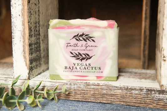 Baja Cactus Artisan Soap, Luxury Shea Butter Soap, 4.5 oz. Faith