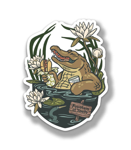 Fountain of Youth Alligator Sticker