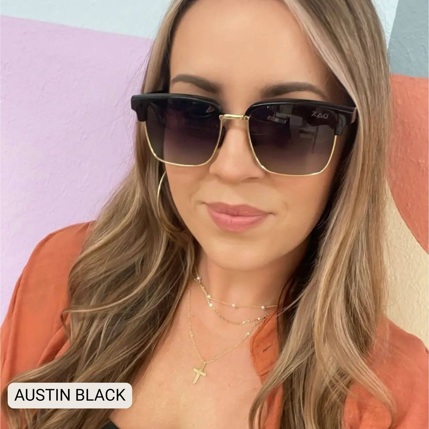 Austin - Unisex Polarized Square Sunglasses: Sand Dax Fl