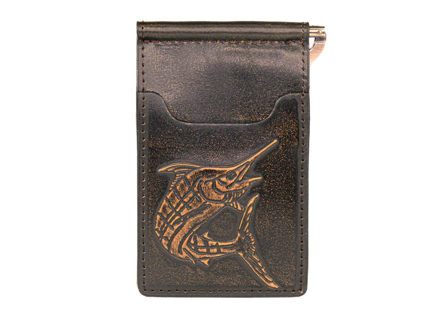 Marlin Burnished Leather Zep Front Pocket Clip Wallet