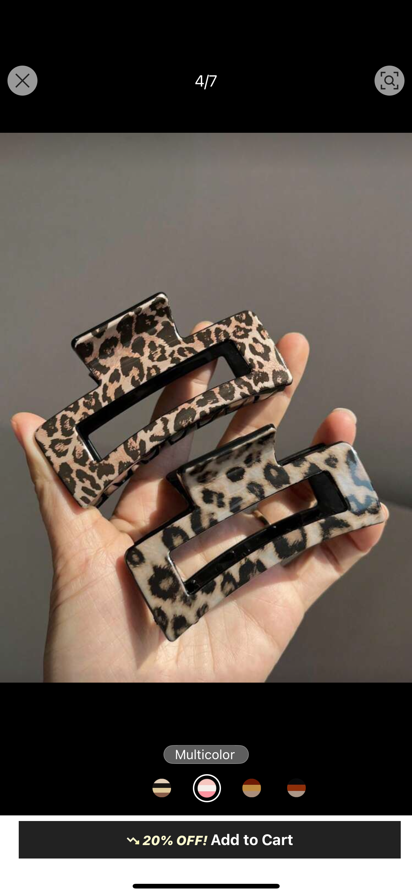 large Hair Clip Leopard