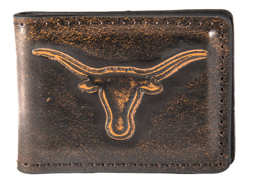 Texas Longhorns Zep Burnished Leather Money Clip