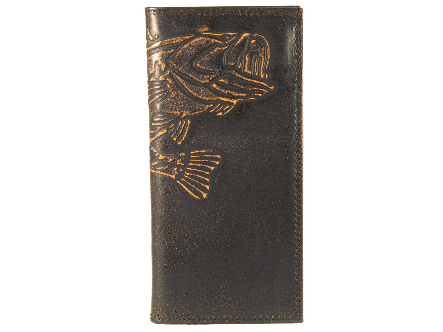 Bass Burnished Leather Zep Secretary Wallet