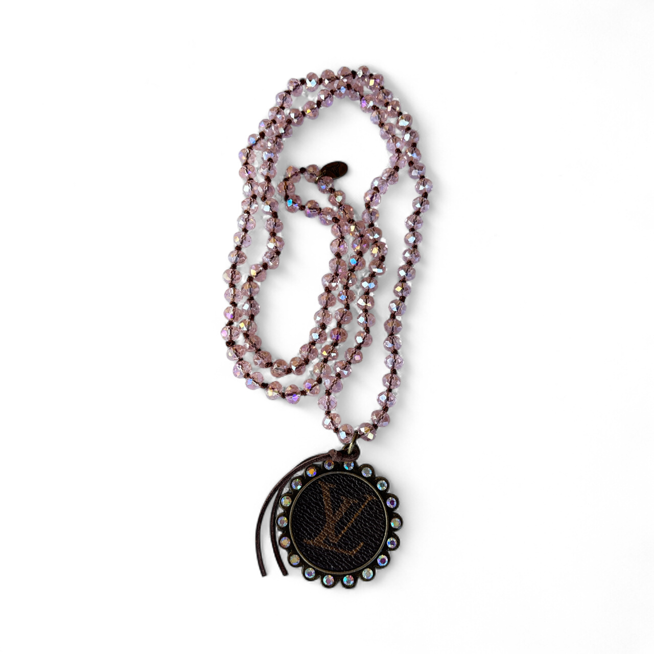 Pink Lemonade Upcycled LV Necklace Junk Gypsy