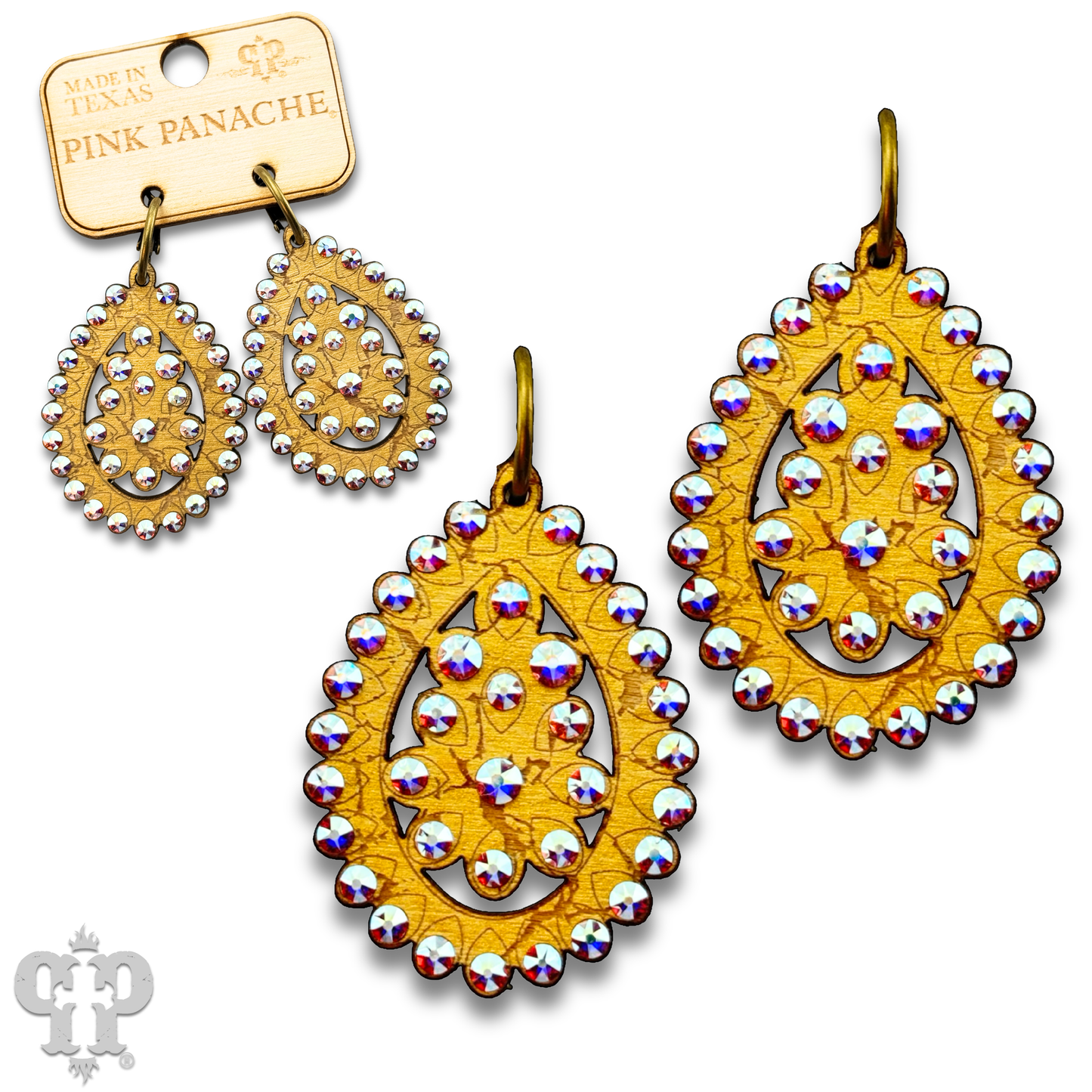 Santa Fe teardrop earring, small size: Light Colorado Or Pearl White PP