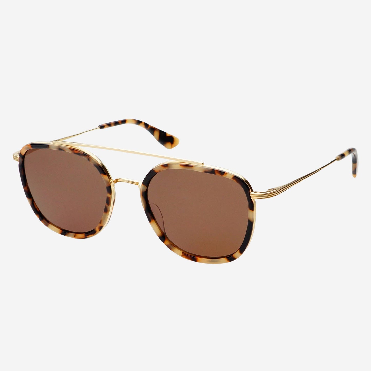 Weston Acetate Round Unisex Sunglasses: Milky Tortoise / Brown Freyrs