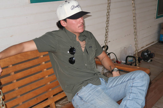 Pearl Snap Shirt: Green / XL