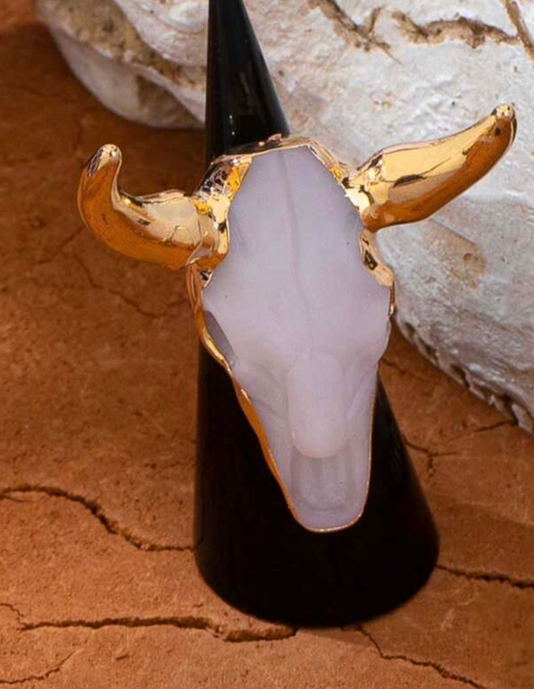 Bull Skull Adjustable Ring
