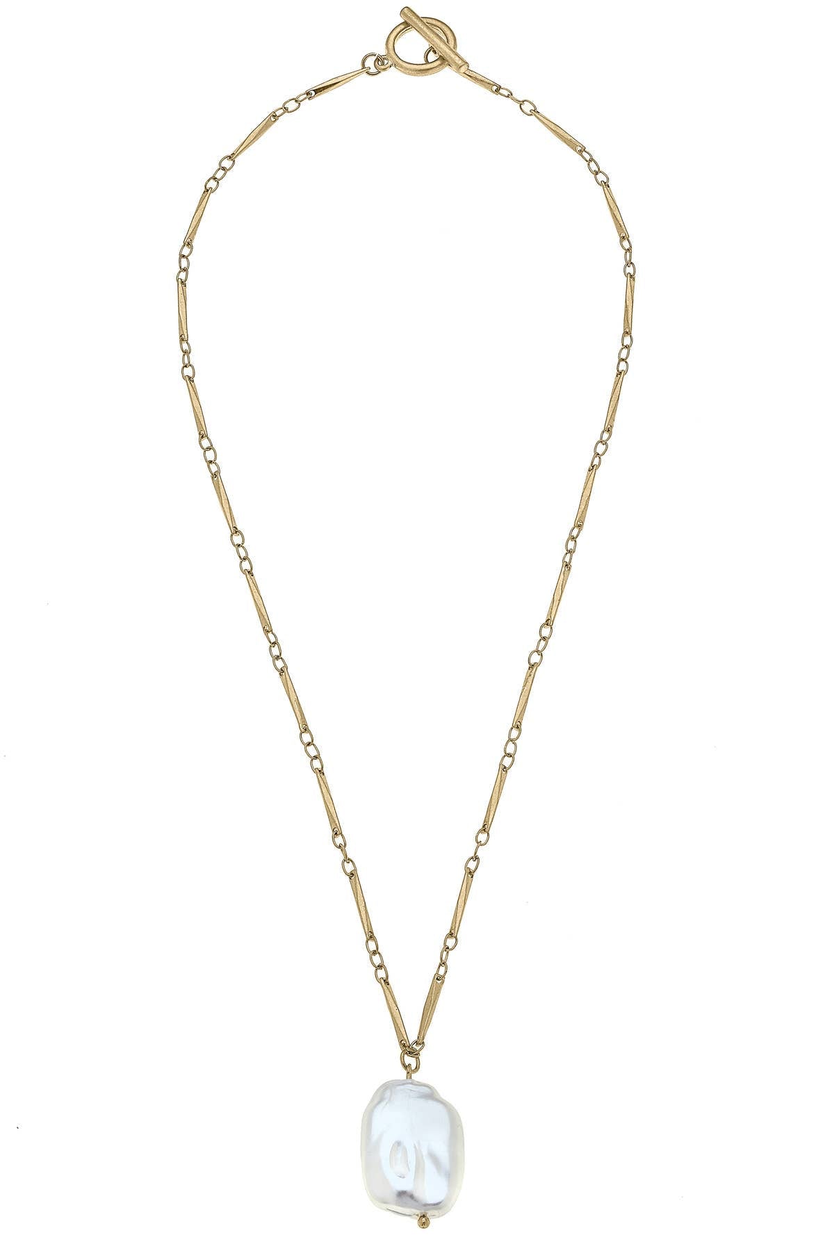 Martin Equestrian Pearl Pendant Necklace in Ivory