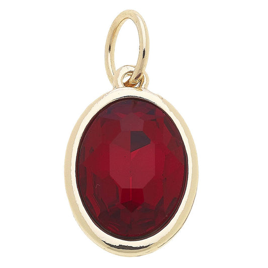 Glass Birthstone Charm: January / Garnet Canvas